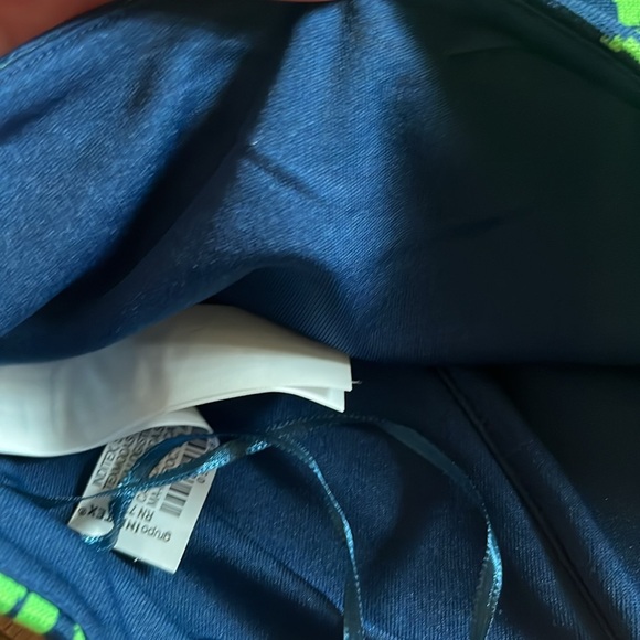 ZARA Jacquard top with asymmetric neckline and strap Blue Green Crop Top Large - Picture 15 of 15